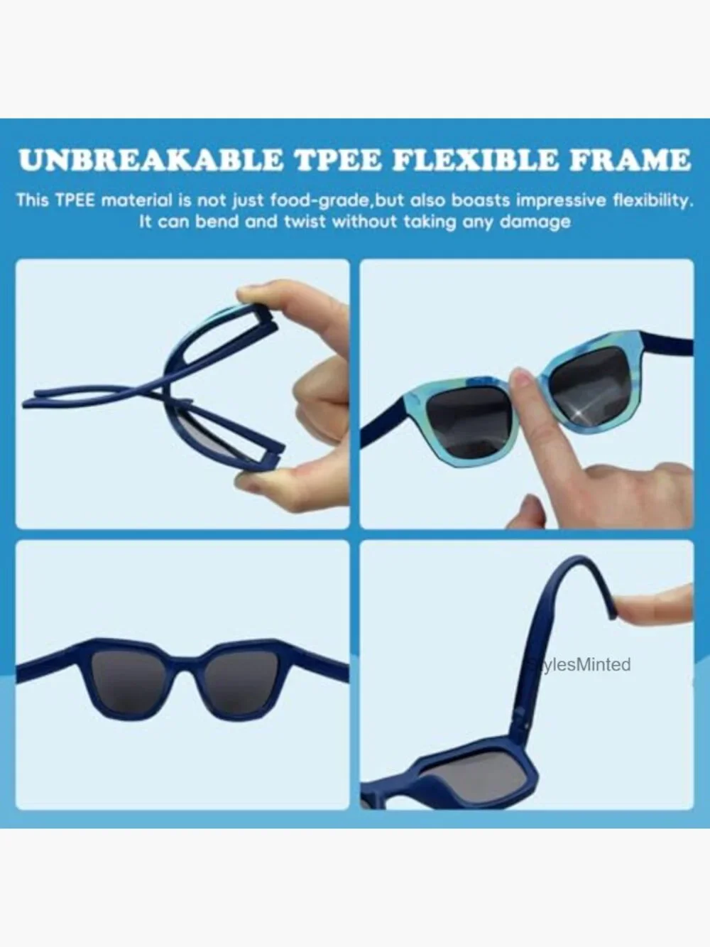 Kids Polarized Sunglasses TPEE Flex Frame Sport Baseball Softball UV400